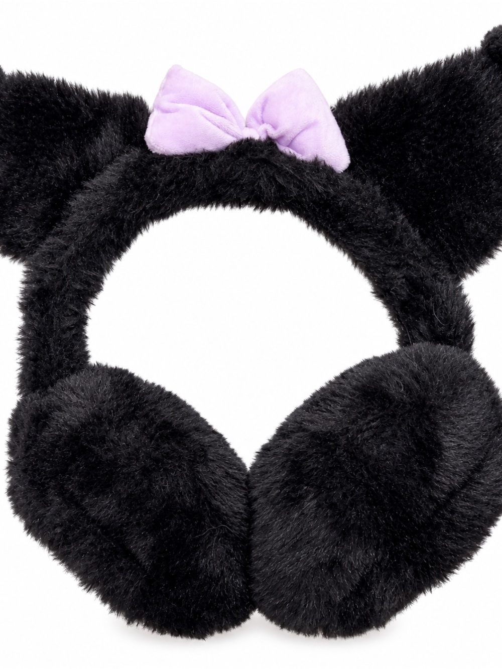 Kuromi by Sanrio Bioworld Black Plush Cat Ear Earmuffs OSFM